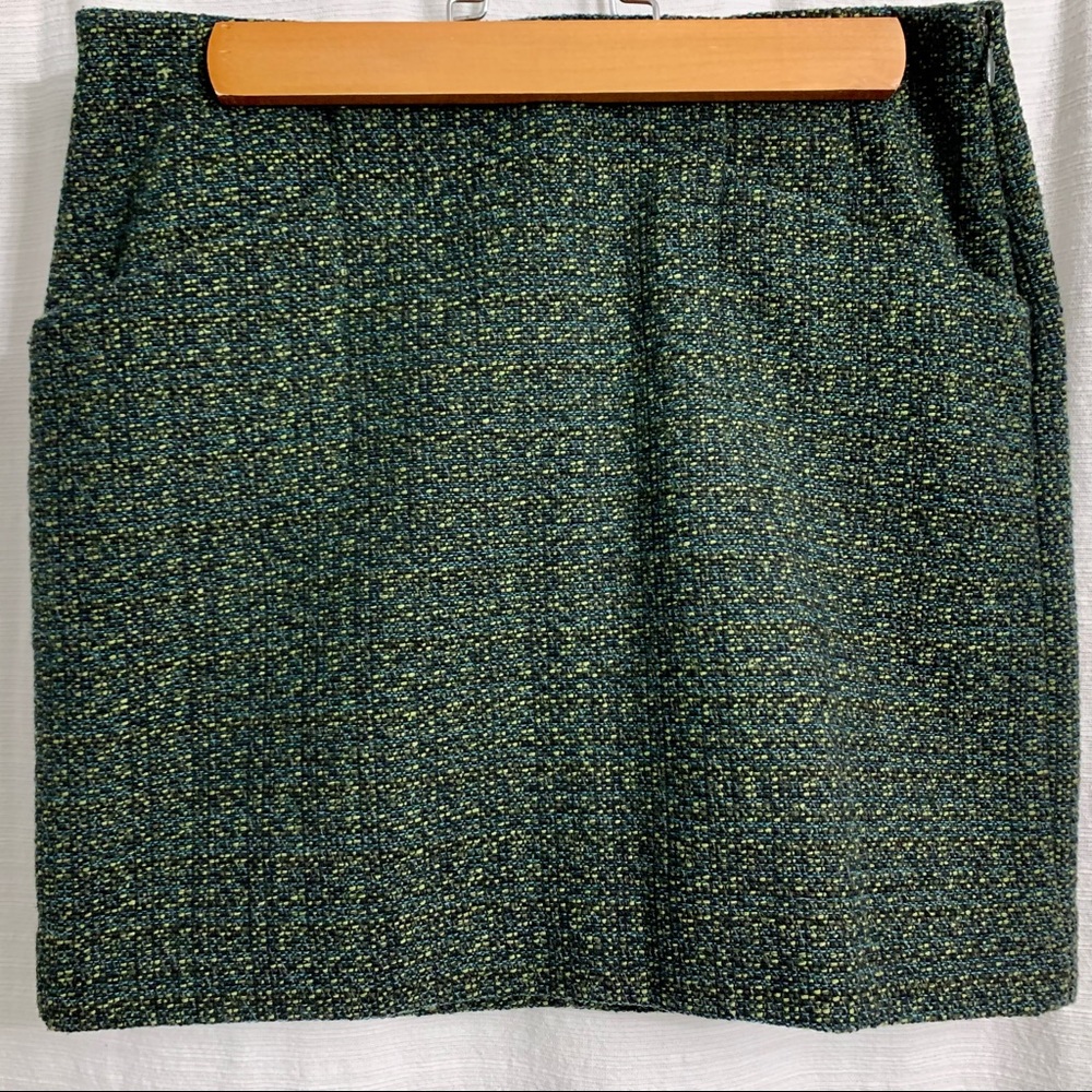 LIMITED Green Wool Knit Mini Skirt